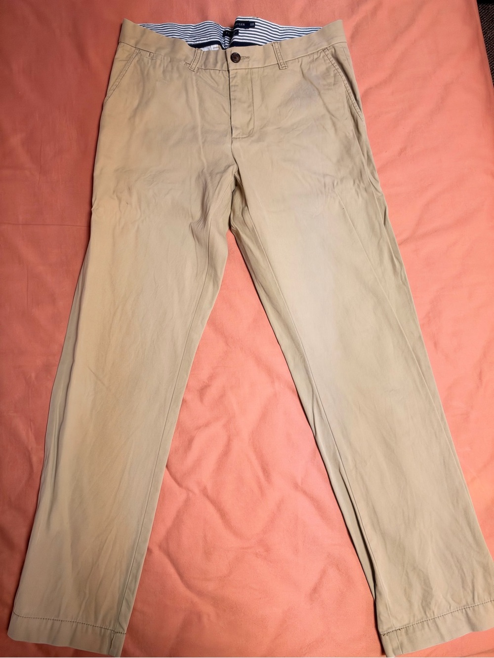 Tommy Hilfiger Men's Khaki Tailored Fit Chinos - 32x30